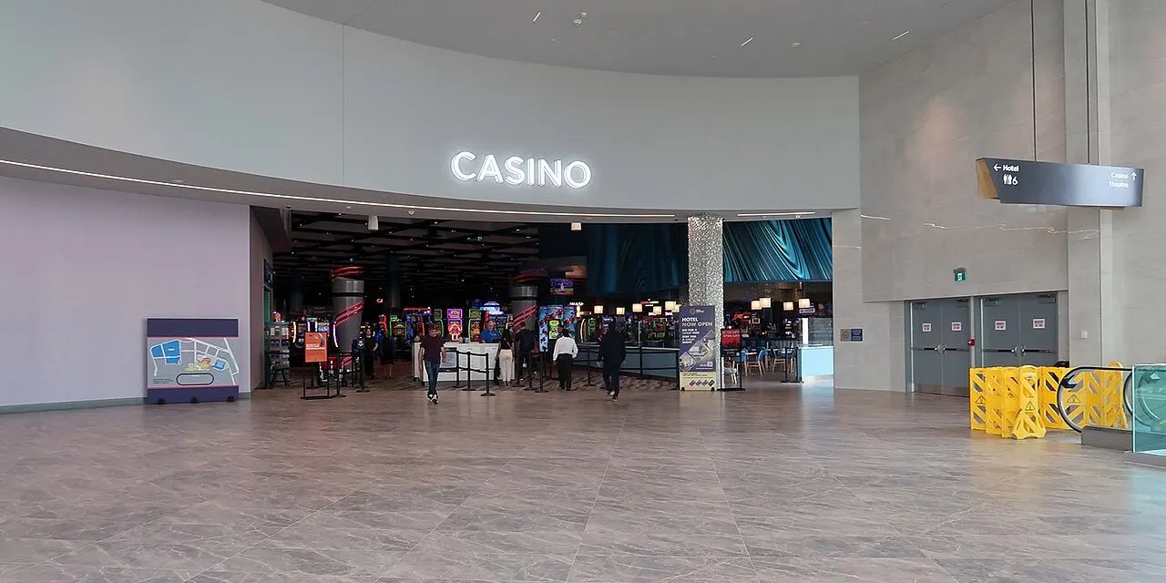 Entrance to the casino floor at Great Canadian Toronto under a lit CASINO sign